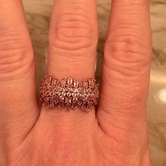 Bomb Party rose gold baguette ring sz8 - Picture 4 of 4
